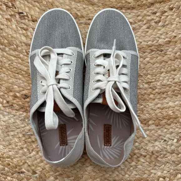 OluKai Gray and White Women's Sneakers - Picture 2 of 7